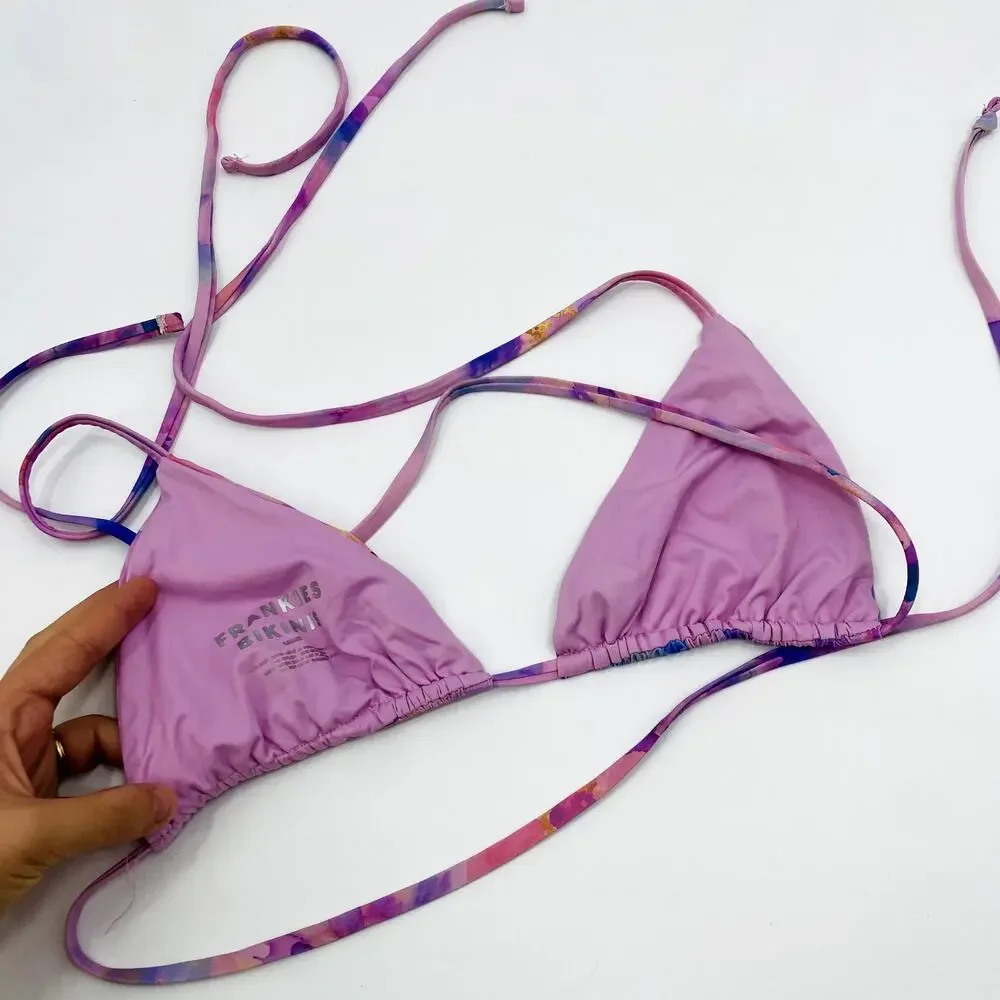 Frankie's Bikinis tia watercolor floral triangle bikini top